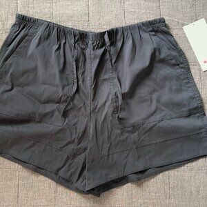 Cotton Blend Poplin High Rise Short 4" Black NWT Size L